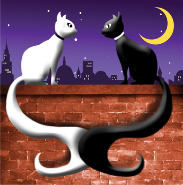 Interrupteur DÉCORÉ chats au clair de lune