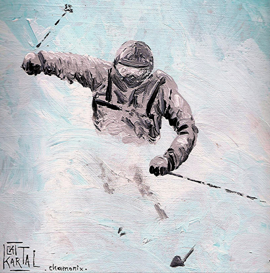 Interrupteur DÉCORÉ ski en poudreuse