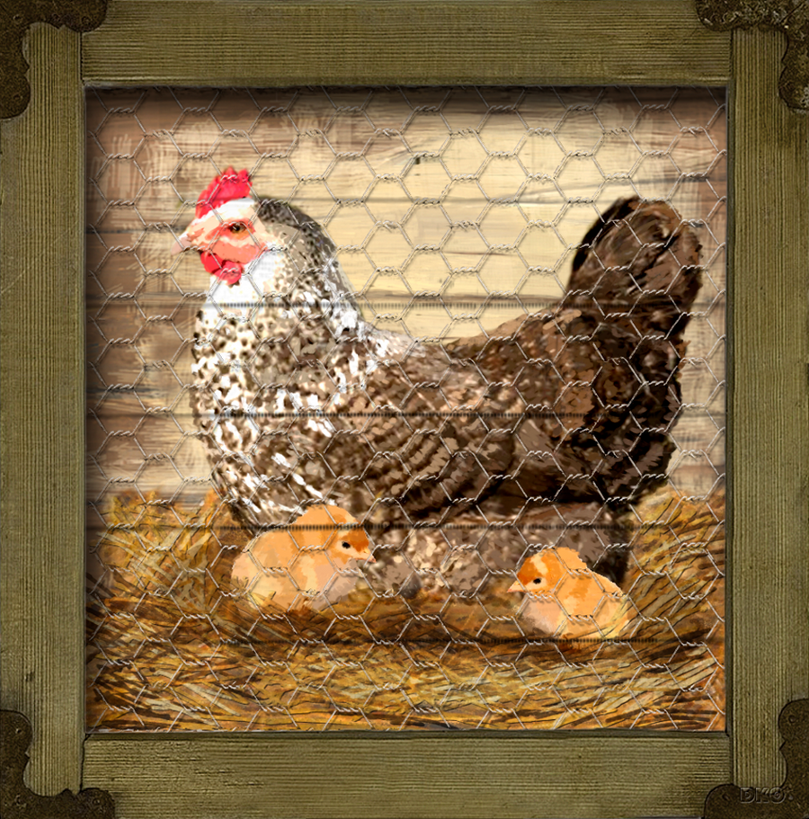 interrupteur DÉCORÉ poulette et poussins