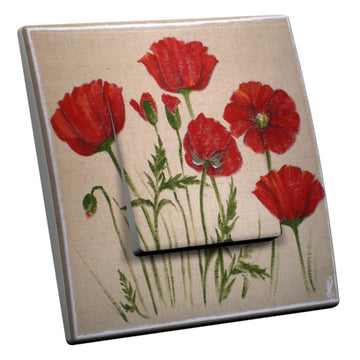 Interrupteur DÉCORÉ coquelicots 3