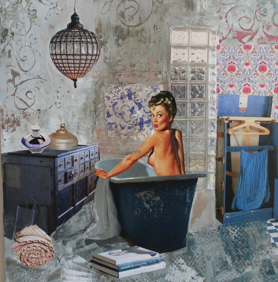 Interrupteur DÉCORÉ pin-up bain - Interrupteur décoré