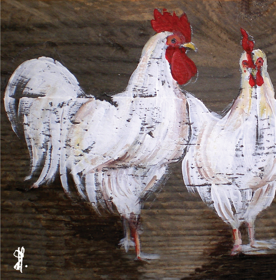 Interrupteur DÉCORÉ coq et poule - Interrupteur décoré