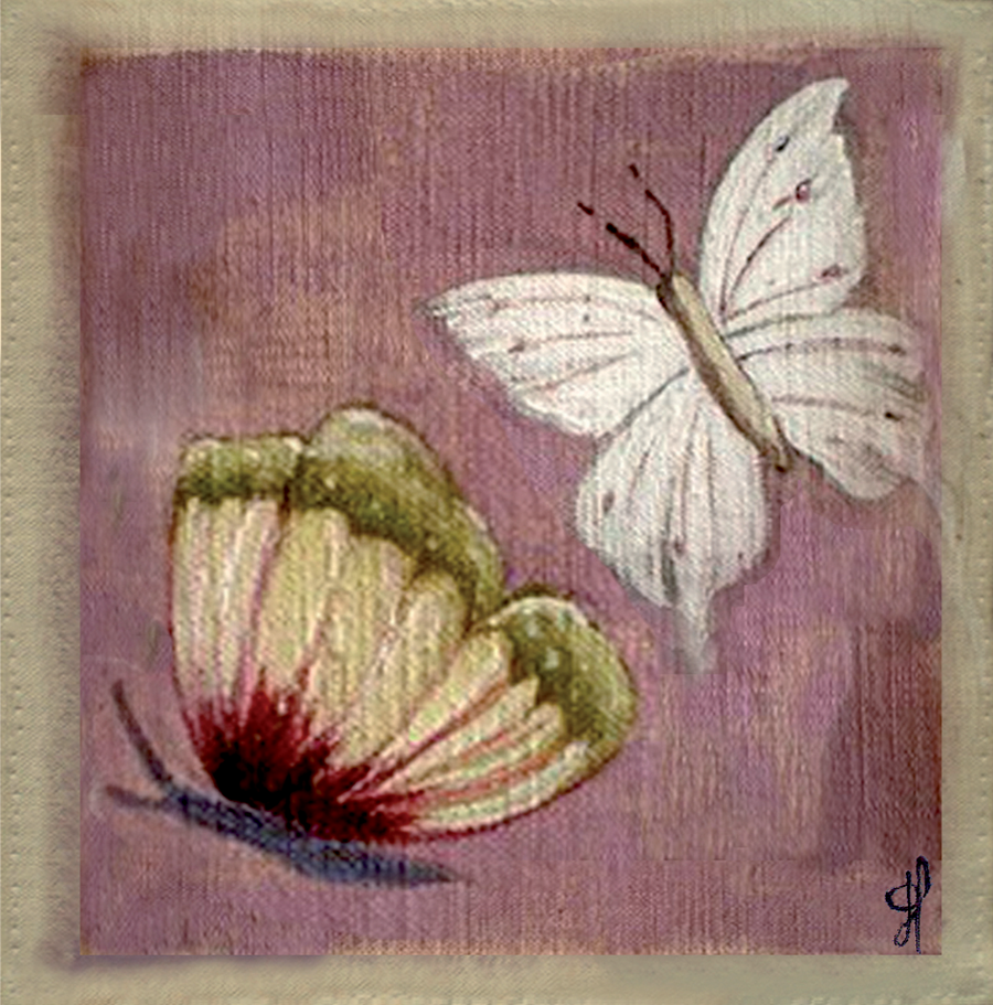Interrupteur DÉCORÉ papillon rose