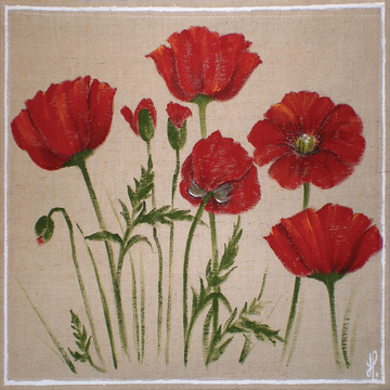 Interrupteur DÉCORÉ coquelicots 3