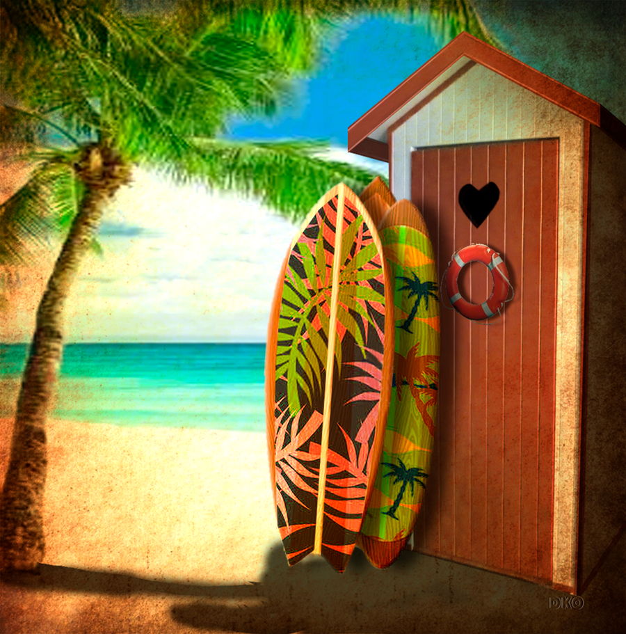interrupteur DÉCORÉ cabane de plage