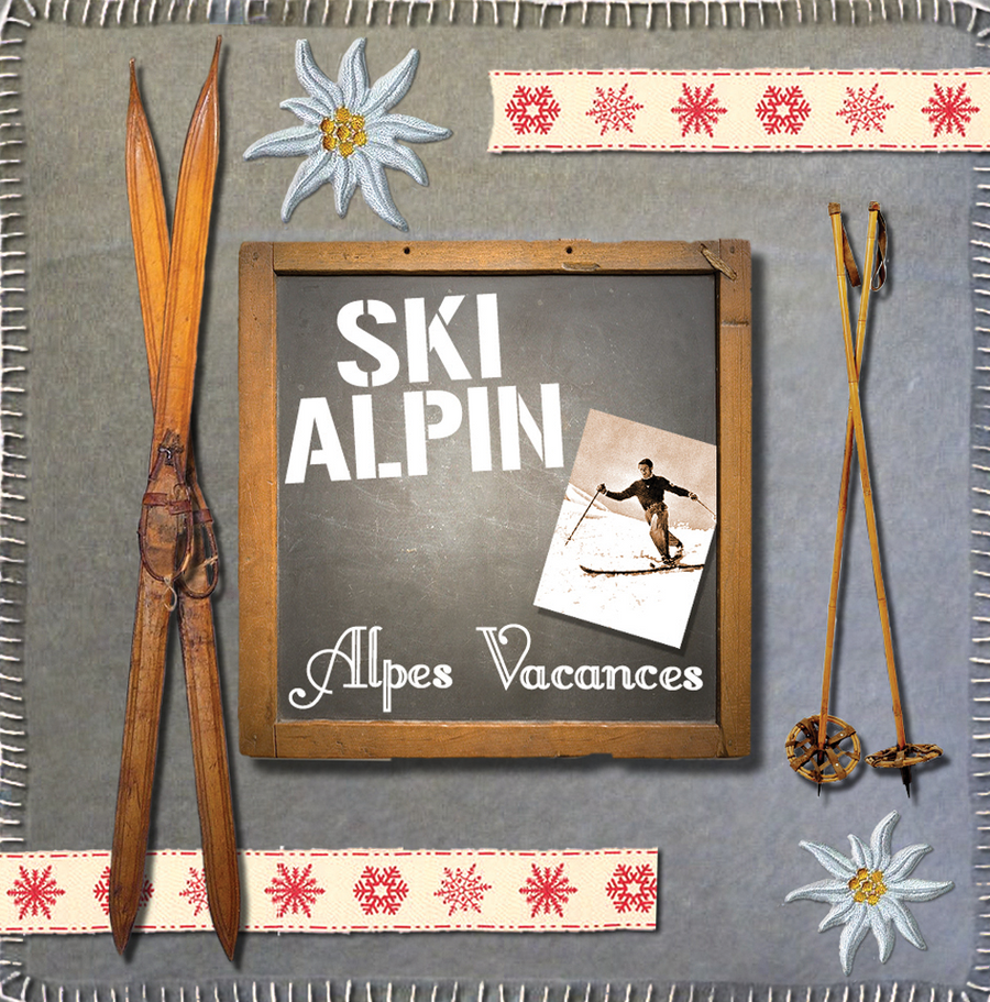 Interrupteur DÉCORÉ souvenirs de ski - Interrupteur décoré
