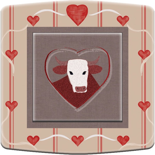 Interrupteur DÉCORÉ coeur et vache