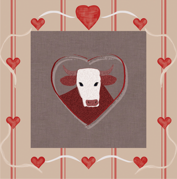 Interrupteur DÉCORÉ coeur et vache 2