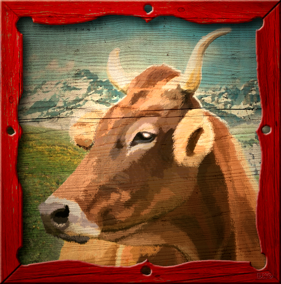 interrupteur DÉCORÉ vache montagnarde