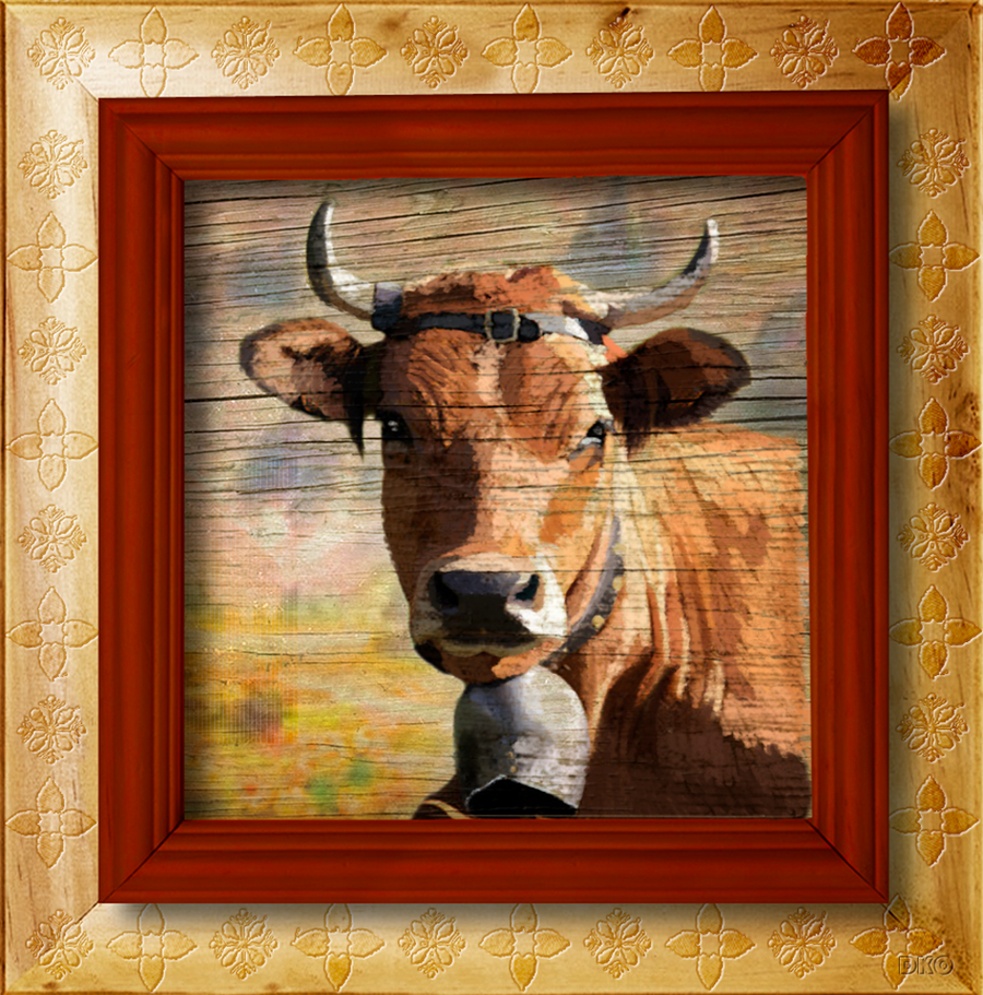 interrupteur DÉCORÉ vache savoyarde