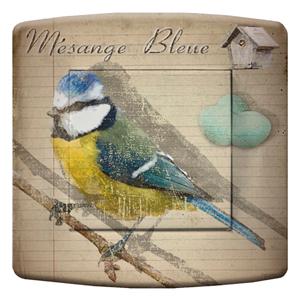 interrupteur  DECORE mésange bleue